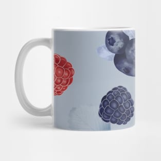 Strawberry Pattern with raspberries and blueberries Mug